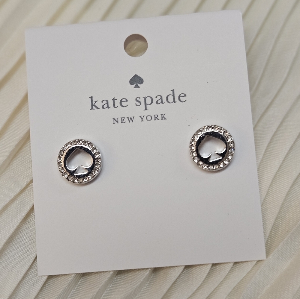 NWT Kate Spade ♠️ Silver 'Spot The Spade'  Stud Earrings